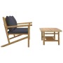 Set de muebles de jardín 2 piezas bambú con cojines gris oscuro de vidaXL, Sofás modulares de exterior - Ref: Foro24-363465, ...