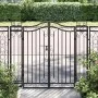 Puerta de jardín de hierro forjado negro 121x8x120 cm de vidaXL, Puertas de jardín - Ref: Foro24-363431, Precio: 122,20 €, De...
