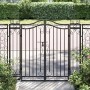 Puerta de jardín de hierro forjado negro 121x8x120 cm de vidaXL, Puertas de jardín - Ref: Foro24-363431, Precio: 122,34 €, De...