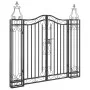 Black wrought iron garden gate 121x8x120 cm by vidaXL, garden gates - Ref: Foro24-363431, Price: 122,20 €, Discount: %