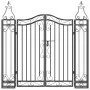 Black wrought iron garden gate 121x8x120 cm by vidaXL, garden gates - Ref: Foro24-363431, Price: 122,20 €, Discount: %