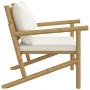 Sillas de jardín de bambú 2 unidades con cojines blanco crema de vidaXL, Sofás modulares de exterior - Ref: Foro24-363462, Pr...