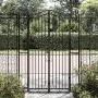 Puerta de jardín de hierro forjado negro 121x8x180 cm de vidaXL, Puertas de jardín - Ref: Foro24-363433, Precio: 194,68 €, De...
