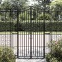 Puerta de jardín de hierro forjado negro 121x8x180 cm de vidaXL, Puertas de jardín - Ref: Foro24-363433, Precio: 200,56 €, De...