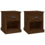 Mesitas de noche 2 uds madera roble marrón 39x39x47,5 cm de vidaXL, Mesitas de noche - Ref: Foro24-816143, Precio: 57,14 €, D...