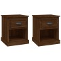 Mesitas de noche 2 uds madera roble marrón 39x39x47,5 cm de vidaXL, Mesitas de noche - Ref: Foro24-816143, Precio: 57,68 €, D...