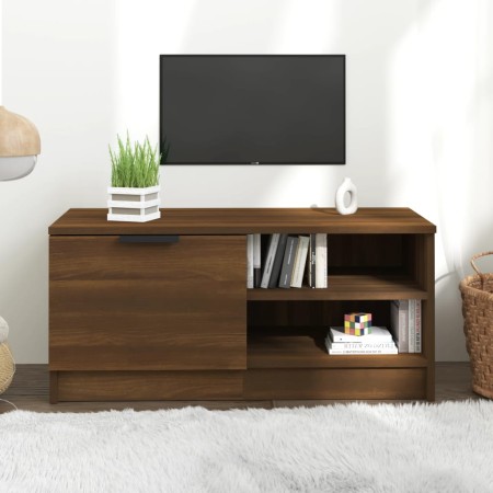 Mueble para TV madera contrachapada marrón roble 80x35x36,5 cm en Muebles TV | Comprar online en Foru.es