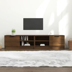 Muebles para TV 2 uds contrachapado marrón roble 80x35x36,5 cm en Muebles TV | Comprar online en Foru.es