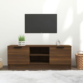Mueble de TV madera contrachapada marrón roble 102x35x36,5 cm en Muebles TV | Comprar online en Foru.es