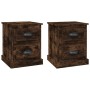 Mesita noche 2 uds madera contrachapada roble humo 39x39x47,5cm de vidaXL, Mesitas de noche - Ref: Foro24-816155, Precio: 68,...
