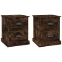Mesita noche 2 uds madera contrachapada roble humo 39x39x47,5cm de vidaXL, Mesitas de noche - Ref: Foro24-816155, Precio: 67,...