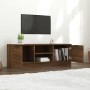 Mueble de TV madera contrachapada marrón roble 102x35x36,5 cm en Muebles TV | Comprar online en Foru.es