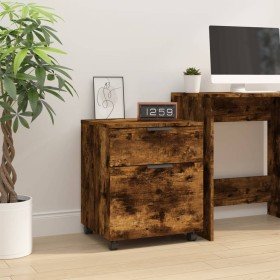 Archivador ruedas madera contrachapada roble ahumado 45x38x54cm en Armarios y almacenamiento | Comprar online en Foru.es