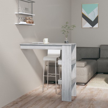 Mesa de bar de pared madera contrachapada gris 102x45x103,5cm en Mesas de comedor | Comprar online en Foru.es