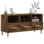 Mueble de TV madera contrachapada roble ahumado 102x36x50 cm en Muebles TV | Comprar online en Foru.es