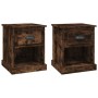 Mesita noche 2 uds madera contrachapada roble humo 39x39x47,5cm de vidaXL, Mesitas de noche - Ref: Foro24-816139, Precio: 56,...