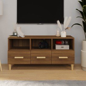 Mueble para TV madera contrachapada roble marrón 102x36x50 cm en Muebles TV | Comprar online en Foru.es