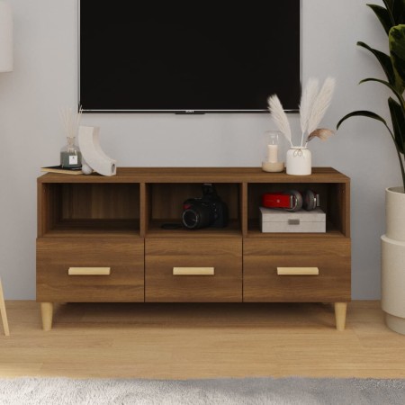 Mueble para TV madera contrachapada roble marrón 102x36x50 cm en Muebles TV | Comprar online en Foru.es