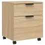 Oak Sonoma plywood wheeled filing cabinet 45x38x54 cm by vidaXL, Filing cabinets - Ref: Foro24-811523, Price: 44,83 €, Discou...