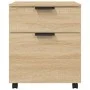 Oak Sonoma plywood wheeled filing cabinet 45x38x54 cm by vidaXL, Filing cabinets - Ref: Foro24-811523, Price: 44,83 €, Discou...