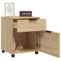 Oak Sonoma plywood wheeled filing cabinet 45x38x54 cm by vidaXL, Filing cabinets - Ref: Foro24-811523, Price: 44,83 €, Discou...