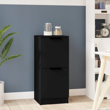 Aparador de madera contrachapada negro 30x30x70 cm de vidaXL, Aparadores - Ref: Foro24-811171, Precio: 51,26 €, Descuento: %