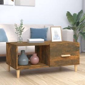 Mesa de centro madera de ingeniería roble ahumado 89,5x50x40 cm en Mesas de centro | Comprar online en Foru.es