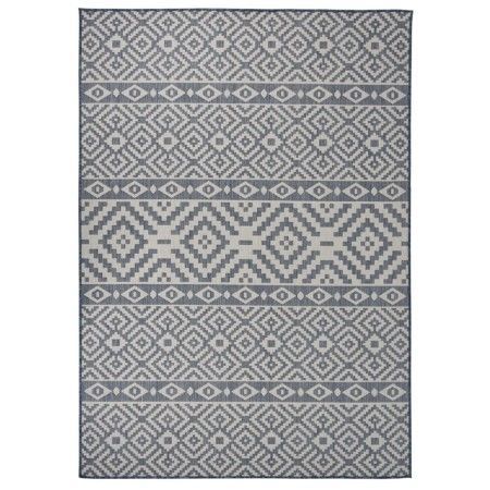 Alfombra de exterior de tejido plano rayas azules 140x200 cm de vidaXL, Alfombras - Ref: Foro24-340838, Precio: 53,74 €, Desc...