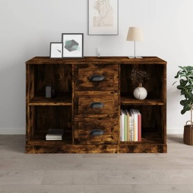 Aparador madera contrachapada roble ahumado 104,5x35,5x67,5 cm de vidaXL, Aparadores - Ref: Foro24-816237, Precio: 87,91 €, D...