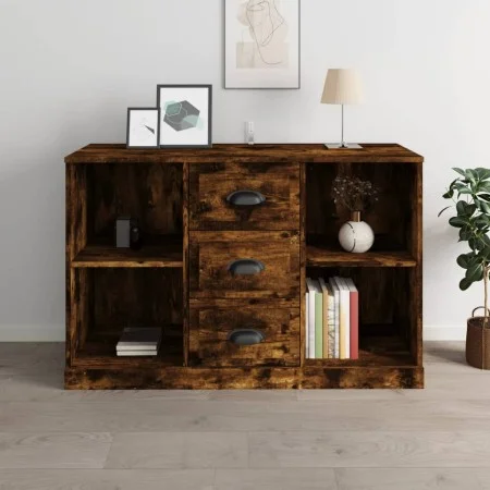 Aparador madera contrachapada roble ahumado 104,5x35,5x67,5 cm de vidaXL, Aparadores - Ref: Foro24-816237, Precio: 86,84 €, D...