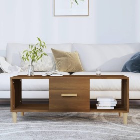 Mesa de centro madera contrachapada roble marrón 102x50x40 cm en Mesas de centro | Comprar online en Foru.es