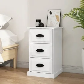 Mesita de noche madera contrachapada blanco brillo 39x39x67 cm de vidaXL, Mesitas de noche - Ref: Foro24-816162, Precio: 63,3...