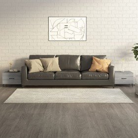 Mesas de centro con patas metal 2 uds gris sonoma 50x50x40 cm en Mesas de centro | Comprar online en Foru.es
