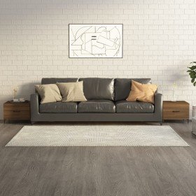 Mesas de centro con patas metal 2 uds marrón roble 50x50x40 cm en Mesas de centro | Comprar online en Foru.es