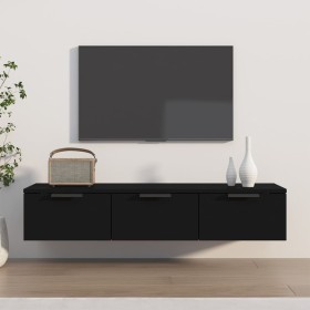 Armario de pared madera contrachapada negro 102x30x20 cm de vidaXL, Estantes y estanterías - Ref: Foro24-811404, Precio: 83,4...