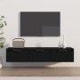 Armario de pared madera contrachapada negro 102x30x20 cm de vidaXL, Estantes y estanterías - Ref: Foro24-811404, Precio: 83,4...