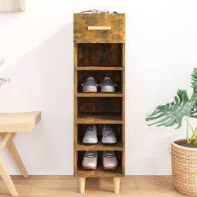 Mueble zapatero madera contrachapada roble ahumado 30x35x105 cm en Zapateros y organizadores de calzado | Comprar online en Foru