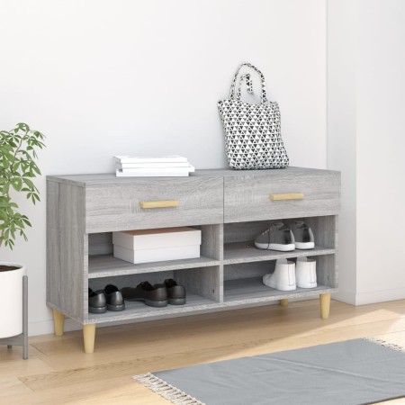 Mueble zapatero madera contrachapada gris Sonoma 102x35x55 cm en Zapateros y organizadores de calzado | Comprar online en Foru.e