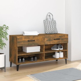 Mueble zapatero madera contrachapada roble ahumado 102x35x55 cm en Zapateros y organizadores de calzado | Comprar online en Foru