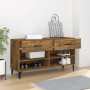 Mueble zapatero madera contrachapada roble ahumado 102x35x55 cm en Zapateros y organizadores de calzado | Comprar online en Foru