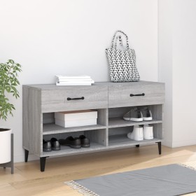 Mueble zapatero madera contrachapada gris Sonoma 102x35x55 cm en Zapateros y organizadores de calzado | Comprar online en Foru.e