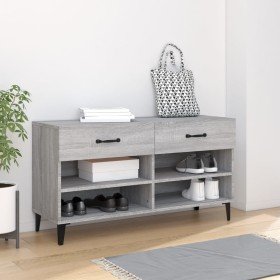 Mueble zapatero madera contrachapada gris Sonoma 102x35x55 cm en Zapateros y organizadores de calzado | Comprar online en Foru.e