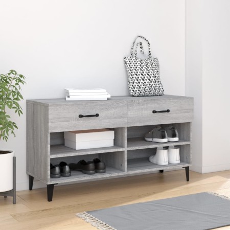 Mueble zapatero madera contrachapada gris Sonoma 102x35x55 cm en Zapateros y organizadores de calzado | Comprar online en Foru.e