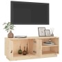 Mueble de TV de madera maciza de pino 105x34x40 cm en Muebles TV | Comprar online en Foru.es