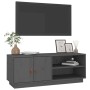 Mueble de TV de madera maciza de pino gris 105x34x40 cm en Muebles TV | Comprar online en Foru.es