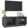 Mueble de TV de madera maciza de pino gris 105x34x40 cm en Muebles TV | Comprar online en Foru.es