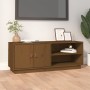 Mueble de TV madera maciza de pino marrón miel 105x34x40 cm en Muebles TV | Comprar online en Foru.es