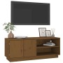 Mueble de TV madera maciza de pino marrón miel 105x34x40 cm en Muebles TV | Comprar online en Foru.es