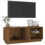 Mueble de TV madera maciza de pino marrón miel 105x34x40 cm en Muebles TV | Comprar online en Foru.es