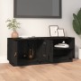 Mueble de TV de madera maciza de pino negro 105x34x40 cm en Muebles TV | Comprar online en Foru.es